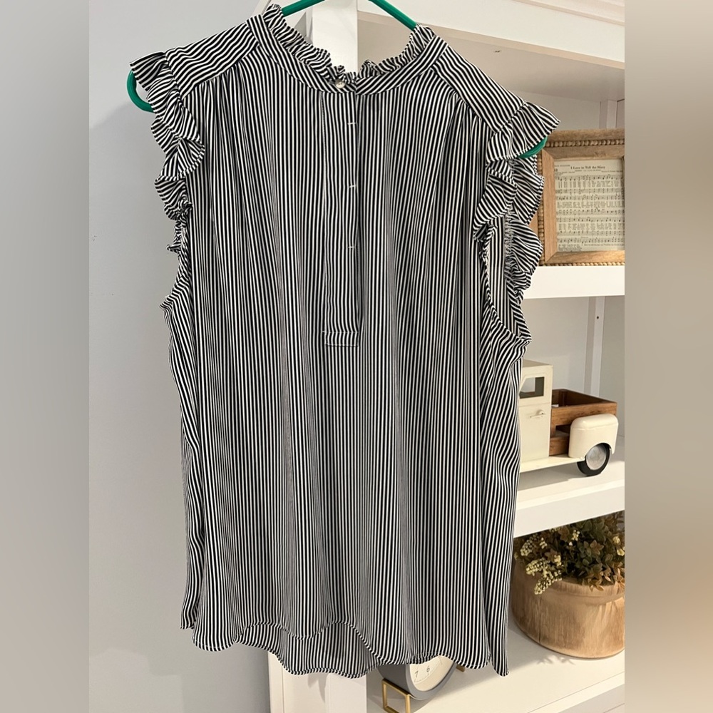 Loft Navy/White stripe blouse
